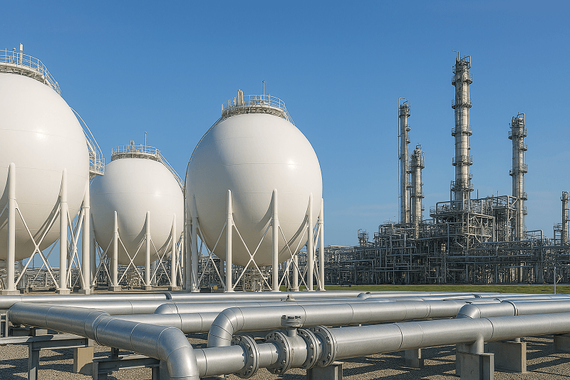tank field along side refinery