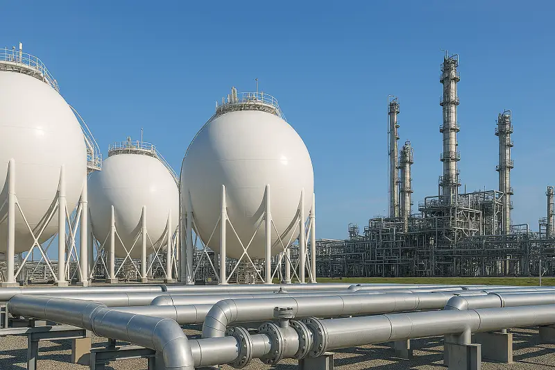 tank field along side refinery