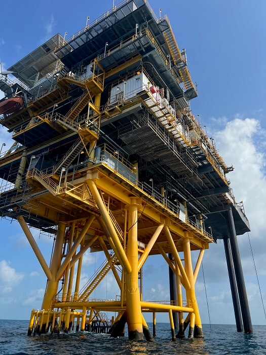 oil platform at sea.