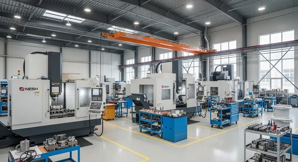 Modern manufacturing facility with machinery