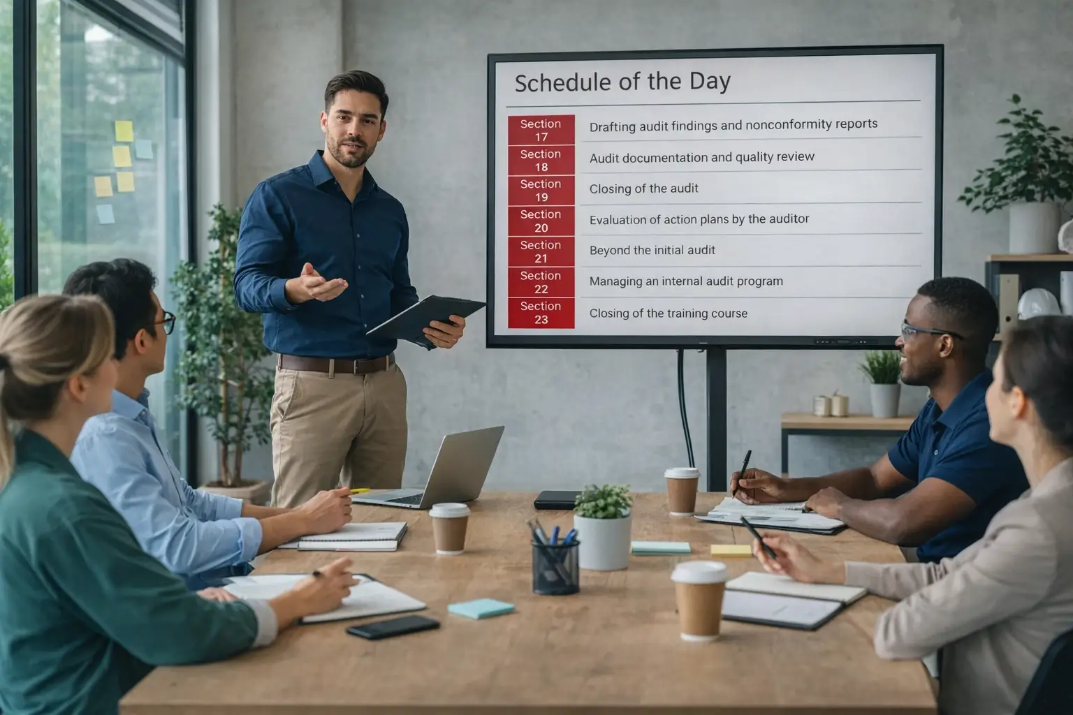 PECB ISO training with presentation on screen